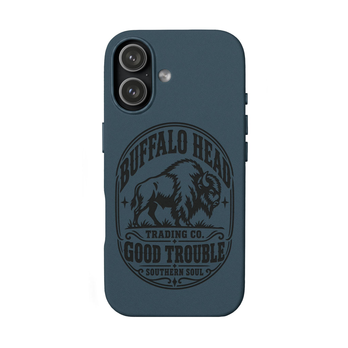 Buffalo Herd Leather Phone Case – Good Trouble Engraved Design