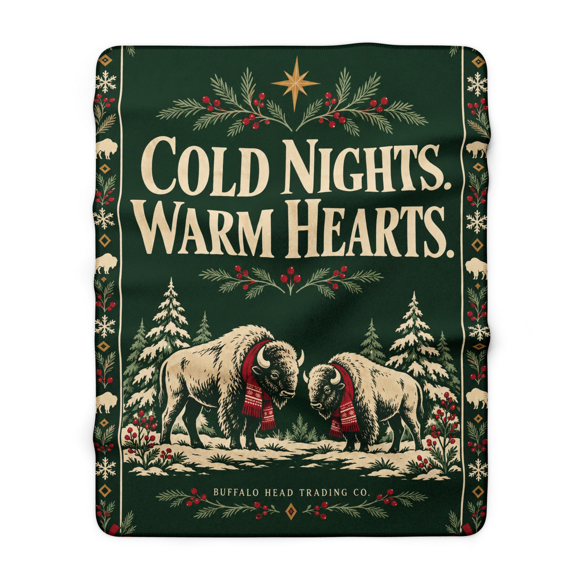 Cold Nights Warm Hearts Sherpa Fleece Blanket