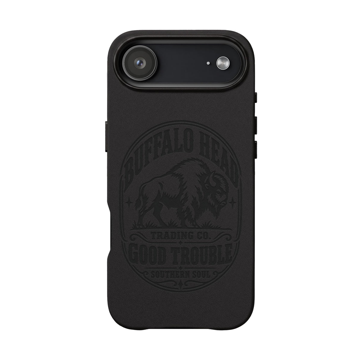 Buffalo Herd Leather Phone Case – Good Trouble Engraved Design