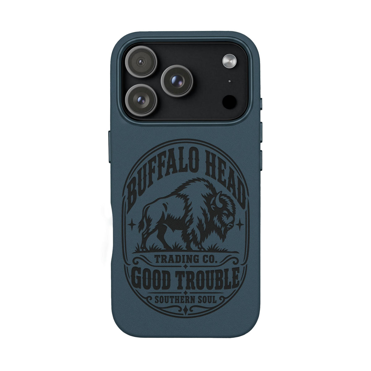 Buffalo Herd Leather Phone Case – Good Trouble Engraved Design