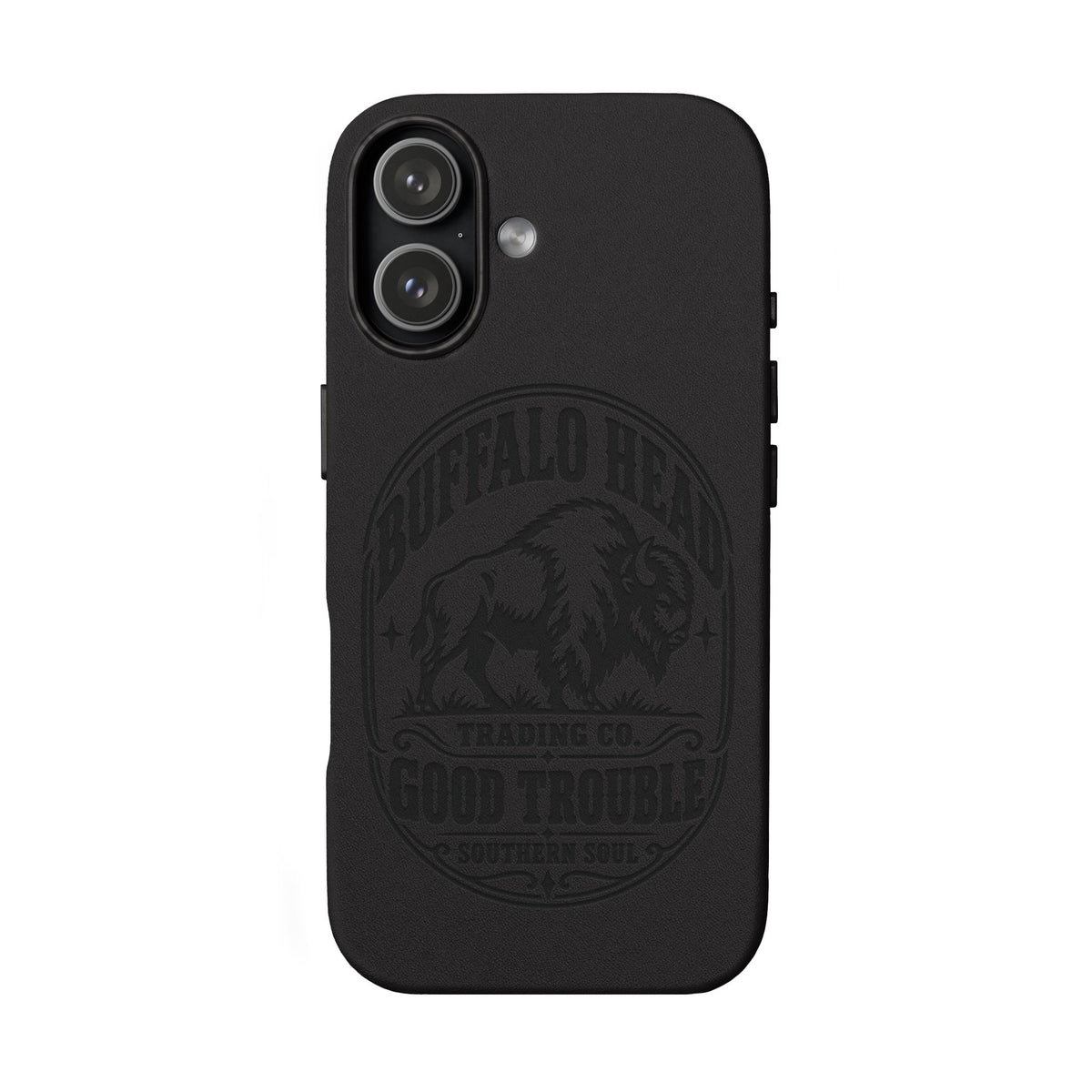 Buffalo Herd Leather Phone Case – Good Trouble Engraved Design