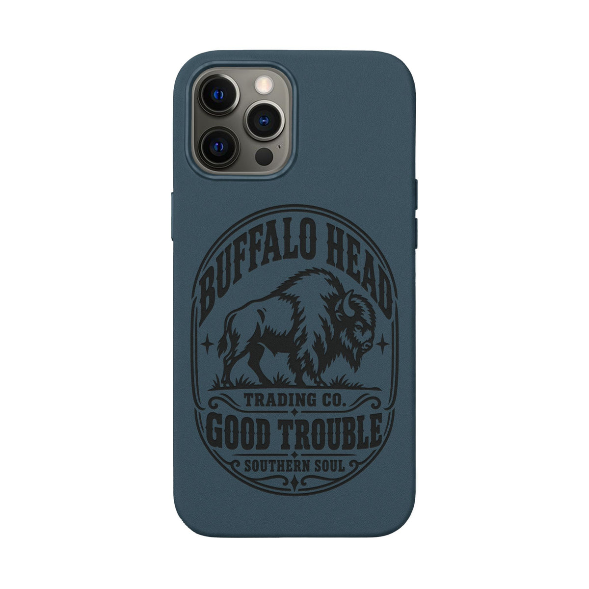 Buffalo Herd Leather Phone Case – Good Trouble Engraved Design