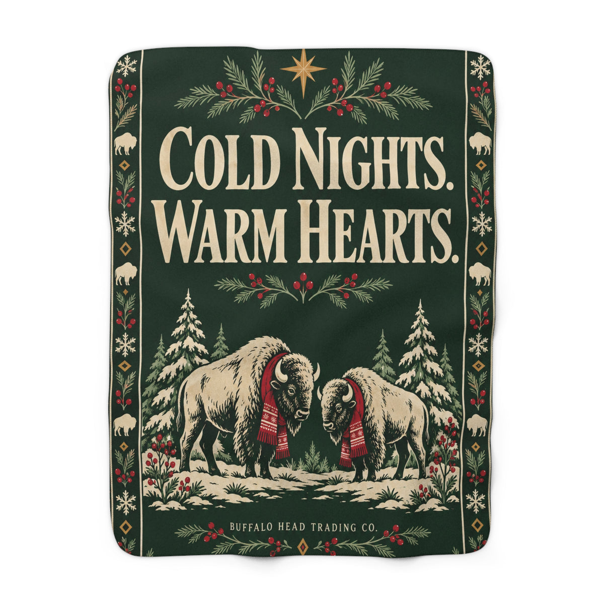 Cold Nights Warm Hearts Sherpa Fleece Blanket