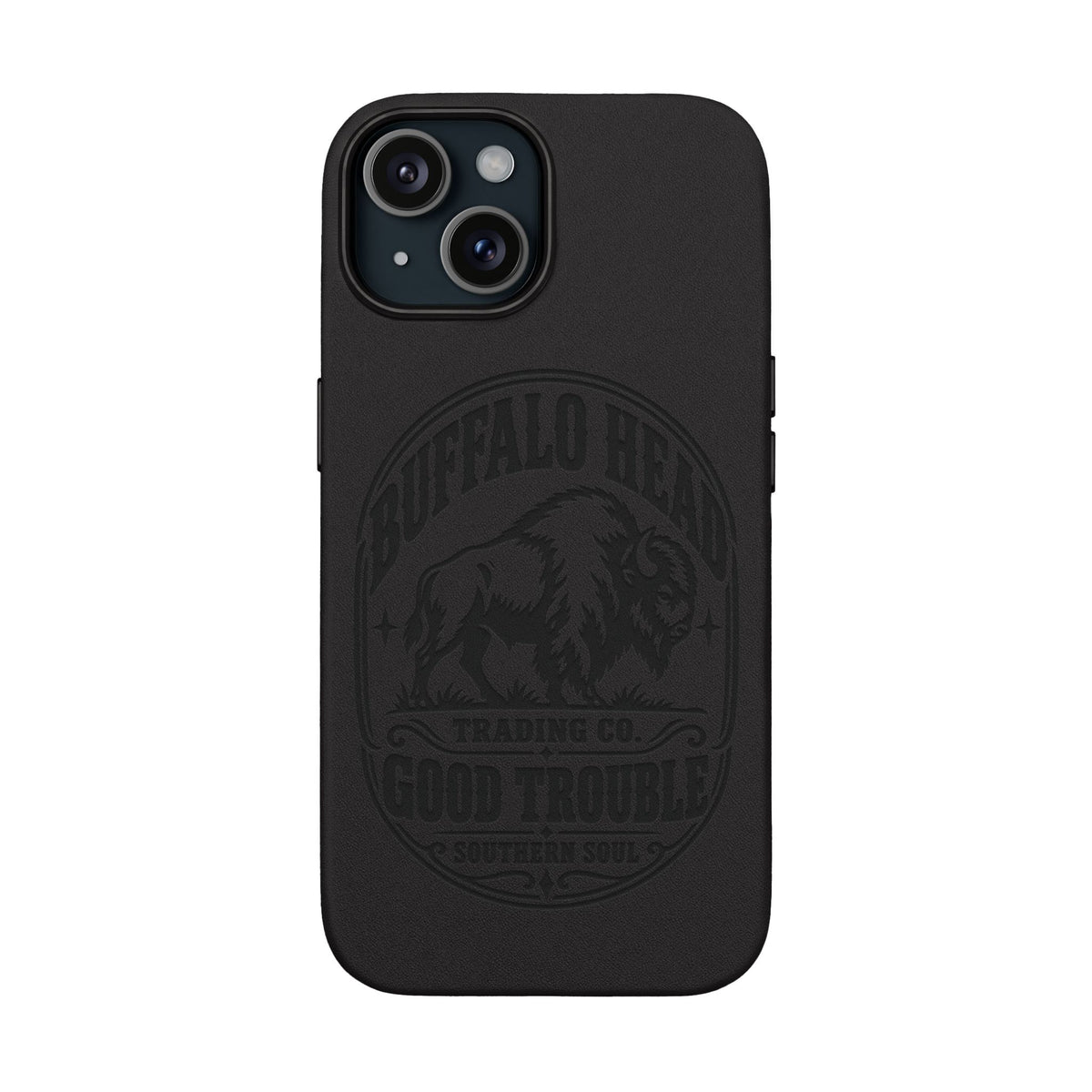 Buffalo Herd Leather Phone Case – Good Trouble Engraved Design