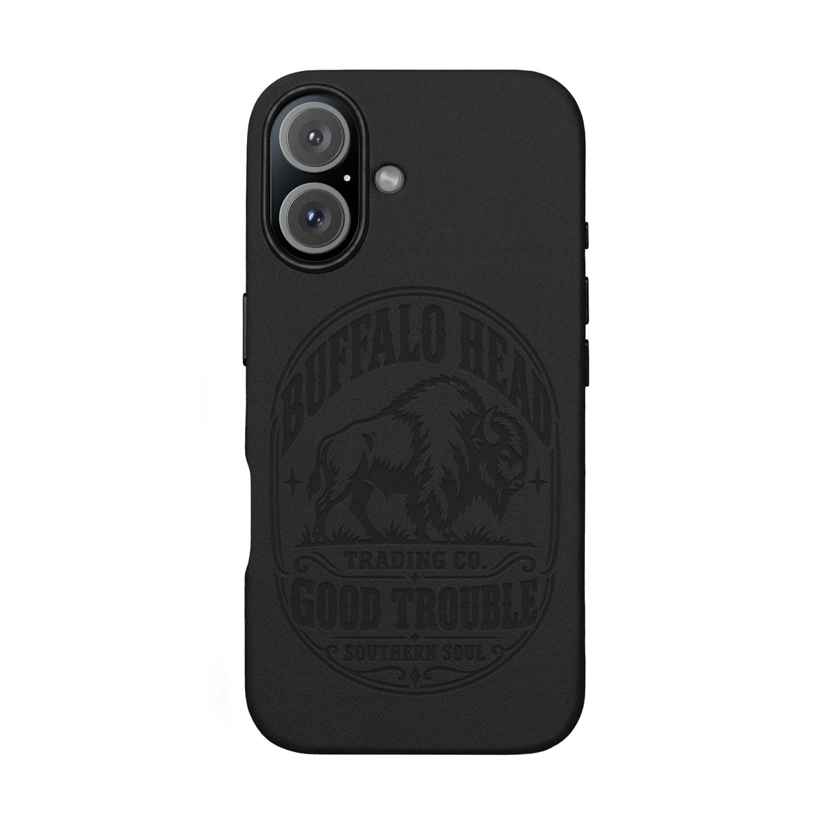 Buffalo Herd Leather Phone Case – Good Trouble Engraved Design