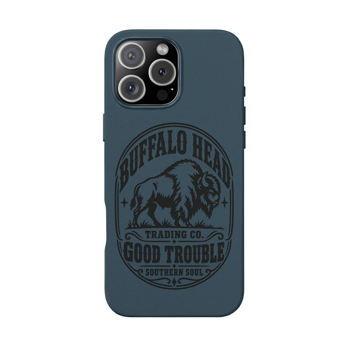 Buffalo Herd Leather Phone Case – Good Trouble Engraved Design