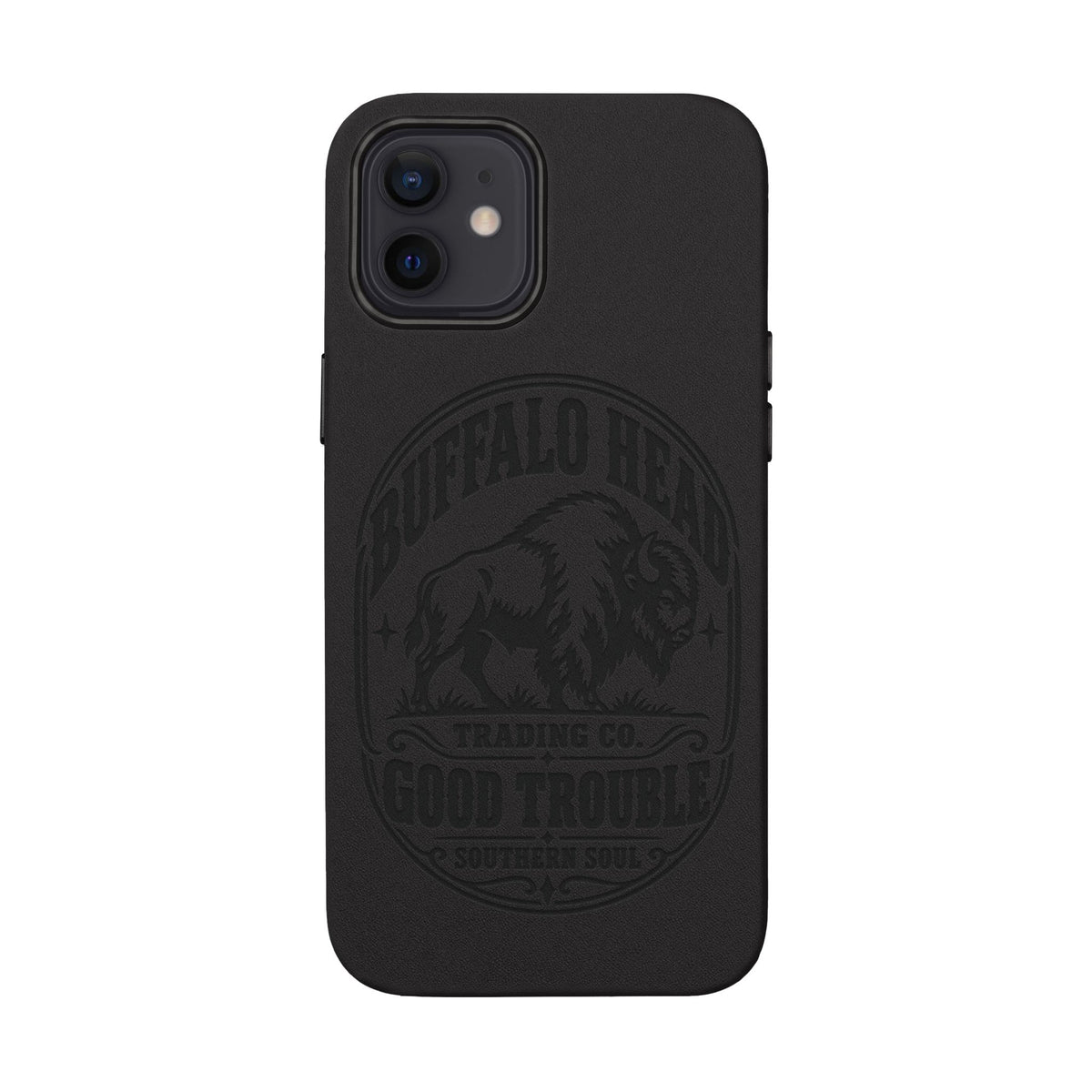 Buffalo Herd Leather Phone Case – Good Trouble Engraved Design