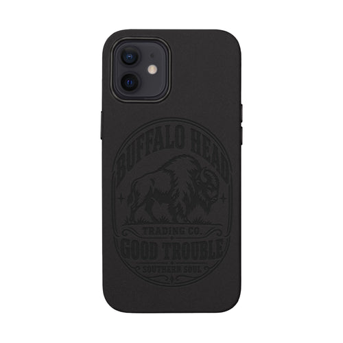 Buffalo Herd Leather Phone Case – Good Trouble Engraved Design