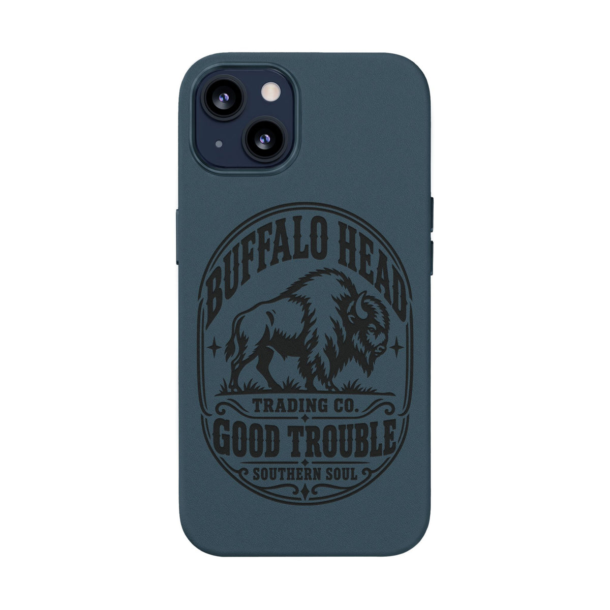 Buffalo Herd Leather Phone Case – Good Trouble Engraved Design