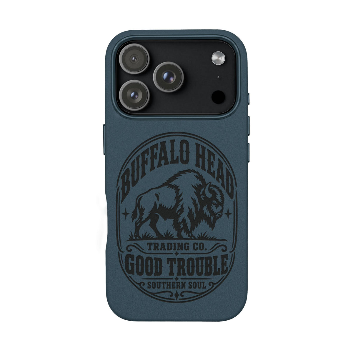 Buffalo Herd Leather Phone Case – Good Trouble Engraved Design
