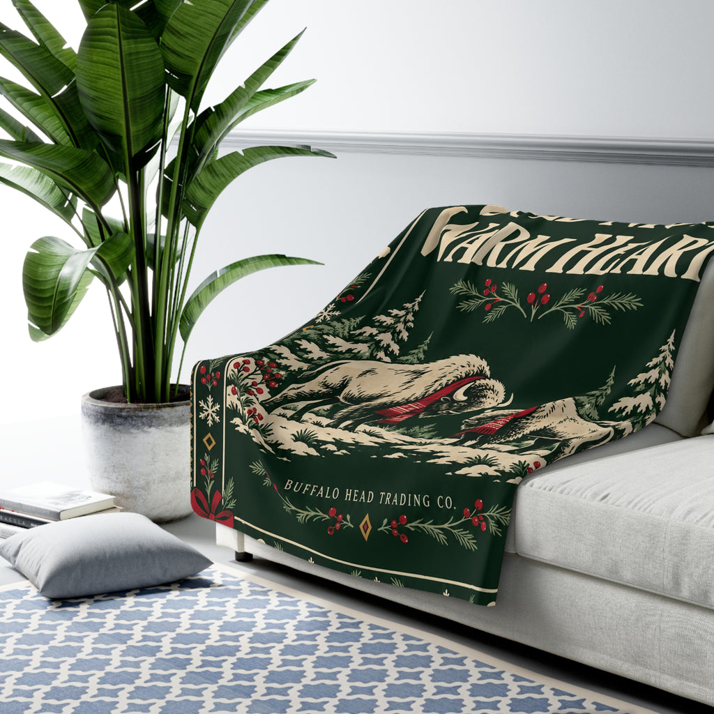 Cold Nights Warm Hearts Sherpa Fleece Blanket