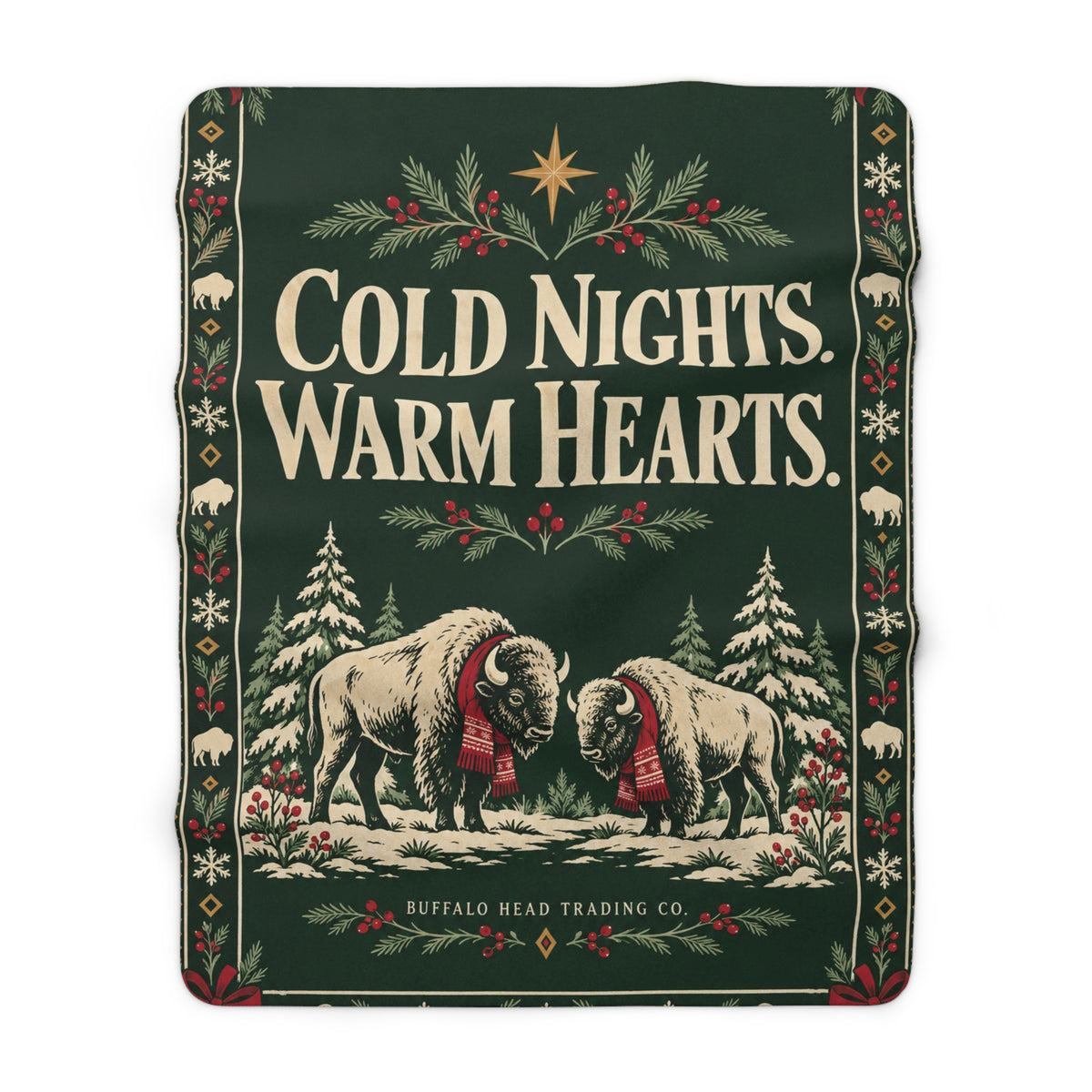 Cold Nights Warm Hearts Sherpa Fleece Blanket