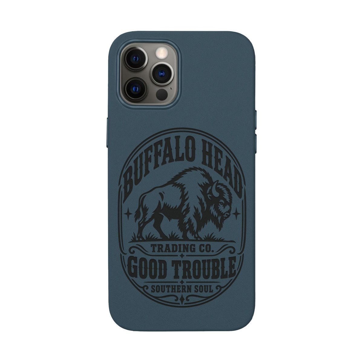 Buffalo Herd Leather Phone Case – Good Trouble Engraved Design