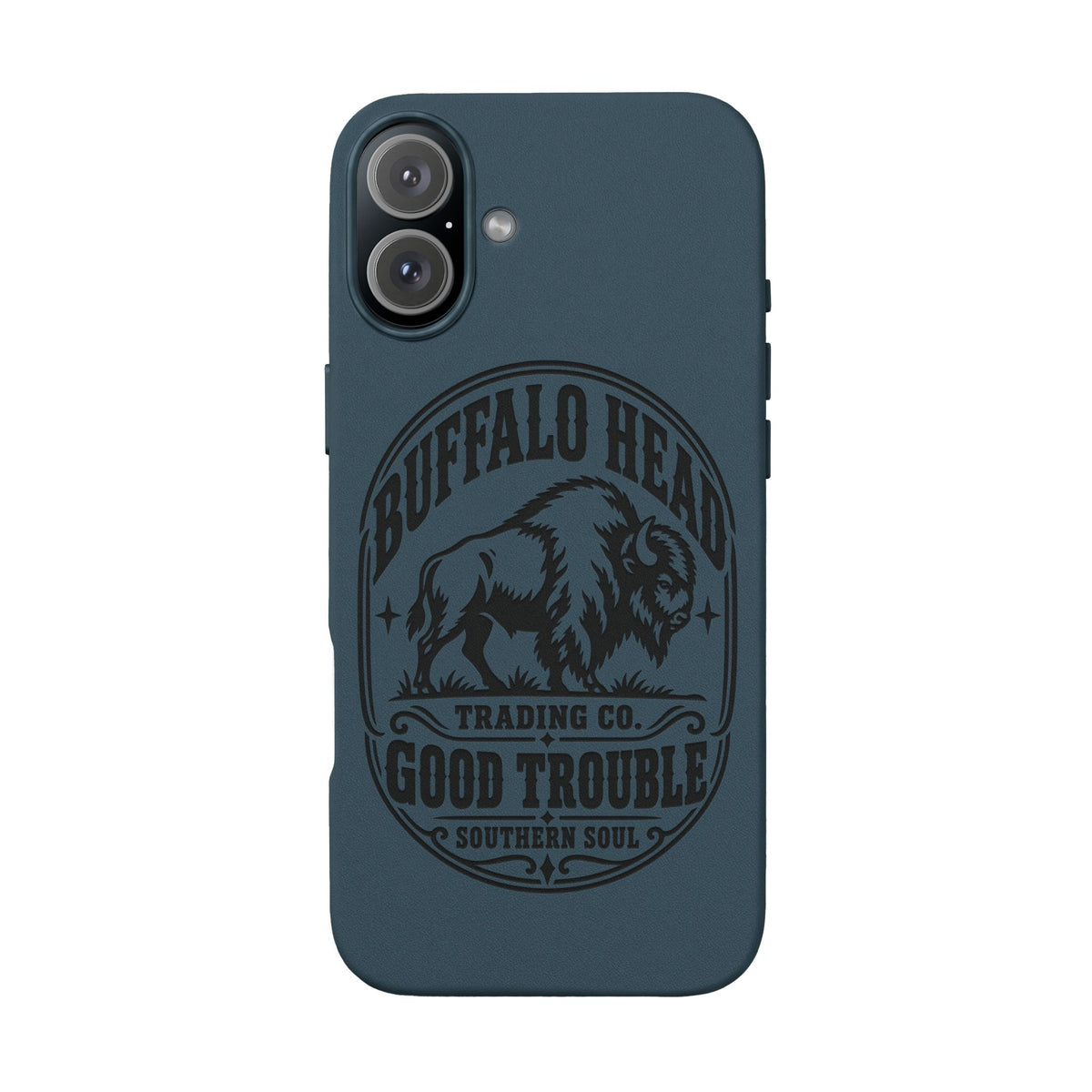 Buffalo Herd Leather Phone Case – Good Trouble Engraved Design