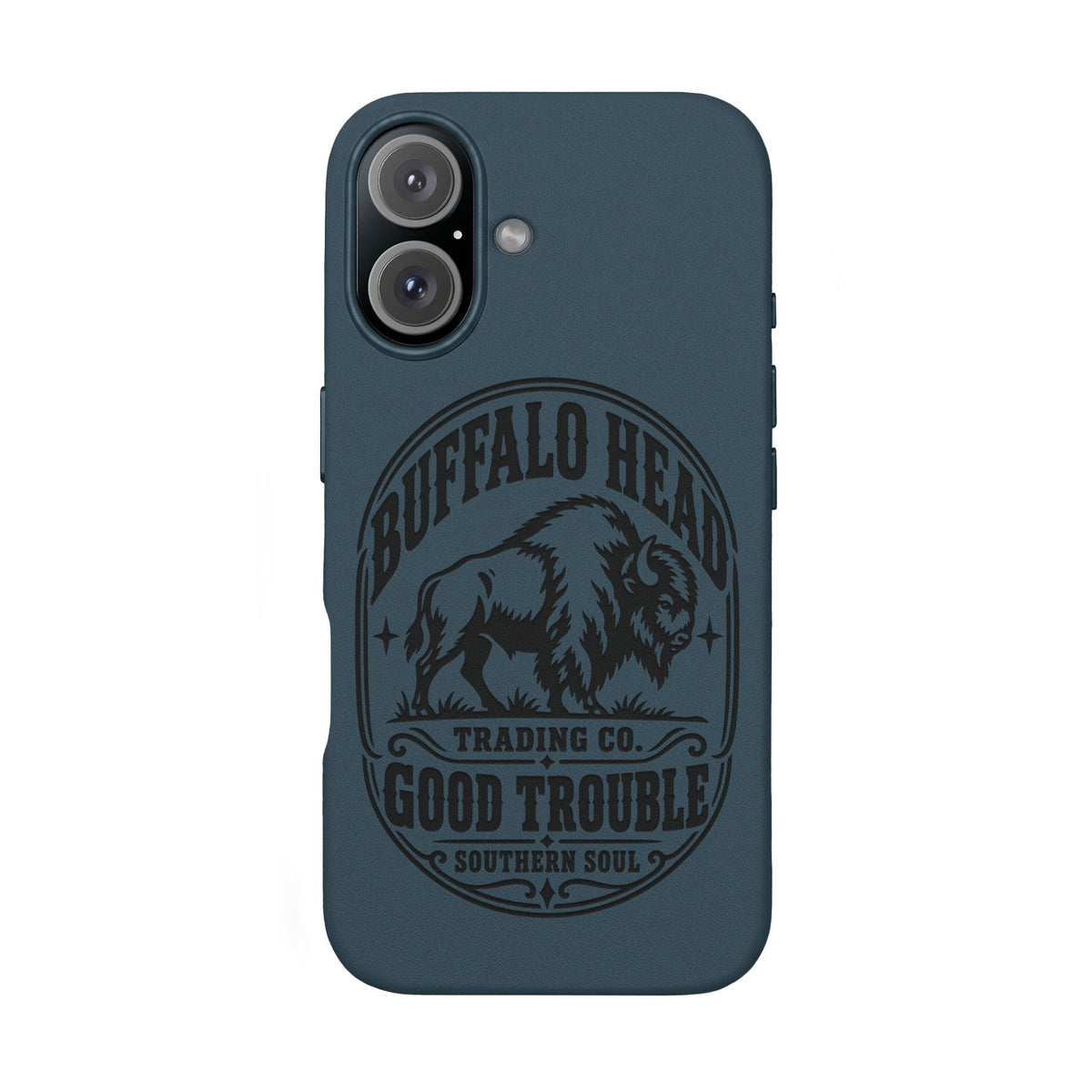 Buffalo Herd Leather Phone Case – Good Trouble Engraved Design