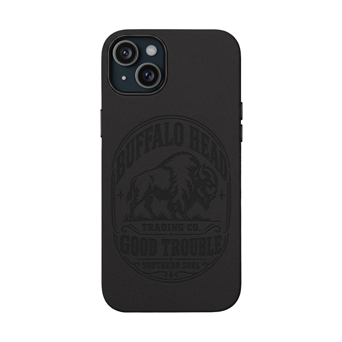 Buffalo Herd Leather Phone Case – Good Trouble Engraved Design