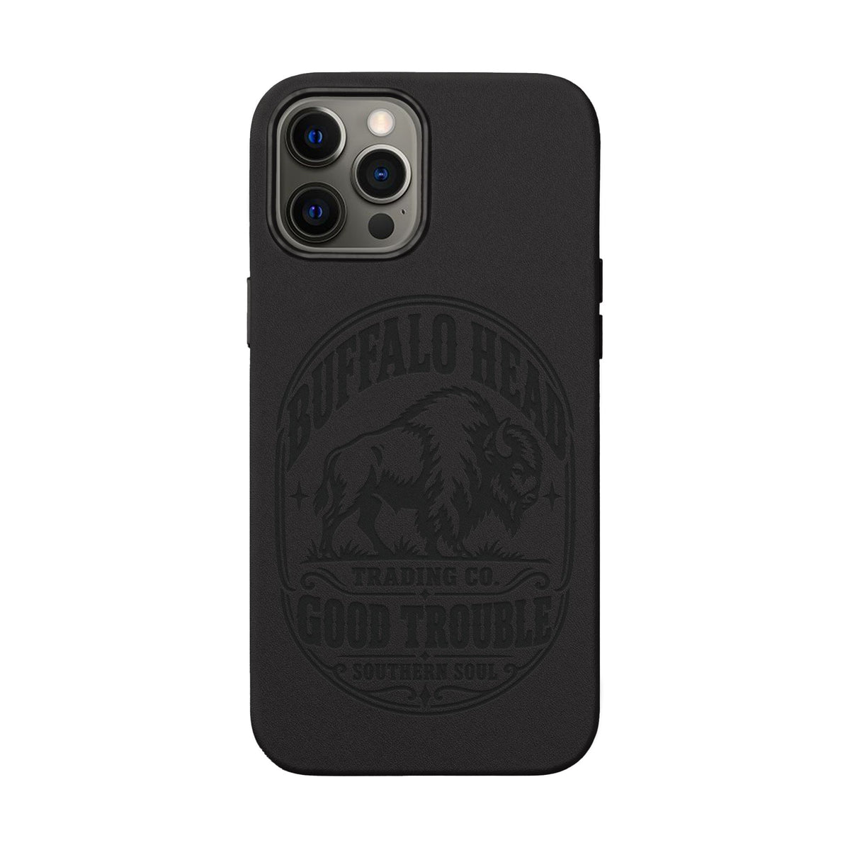 Buffalo Herd Leather Phone Case – Good Trouble Engraved Design